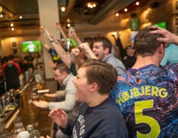 soccer fans at a bar