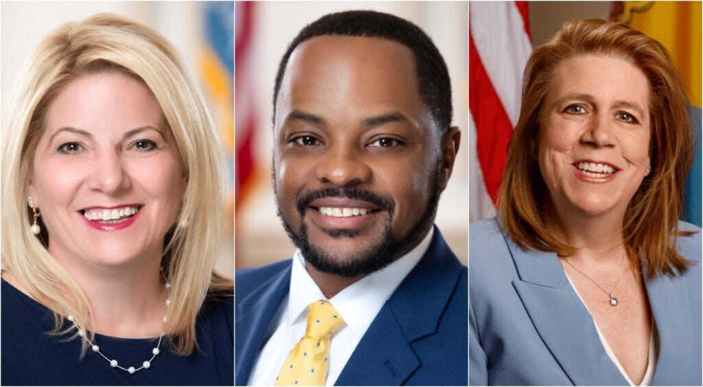 3 headshots side-by-side of Valerie Longhurst, Darius Brown and Krista Griffith.