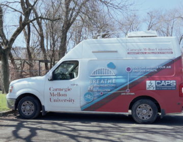 A white van drives through Camden as part of a mobile air monitoring project