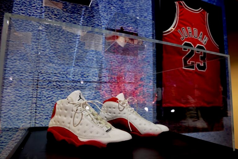 Michael Jordan's shoes and jersey are on display at the National Liberty Museum
