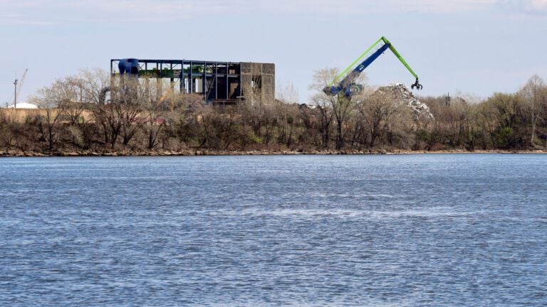The EMR scrap metal junkyard in Camden is seen from Pier 68