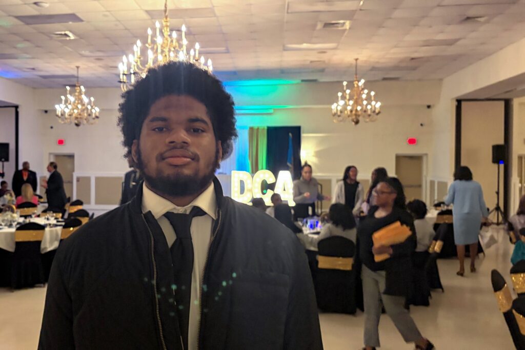 Wendell Smallwood posing for a photo during the luncheon