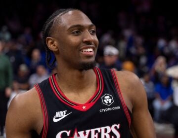 Bucks 76ers Basketball Philadelphia 76ers point guard Tyrese Maxey