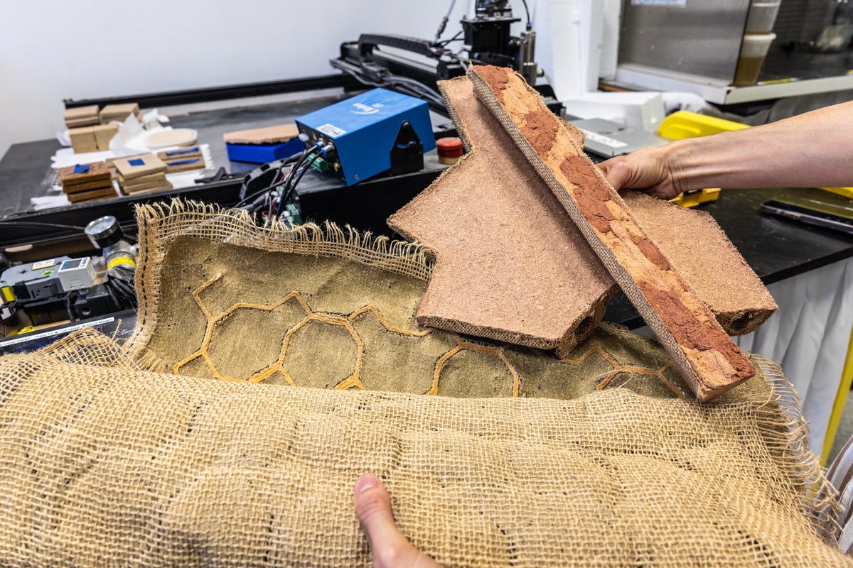 Burlap in someone's hands