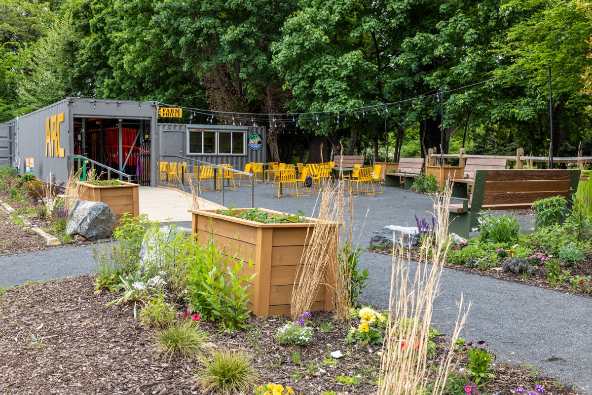 Small plots inside the Agricultural Resource Center in Fairmount Park