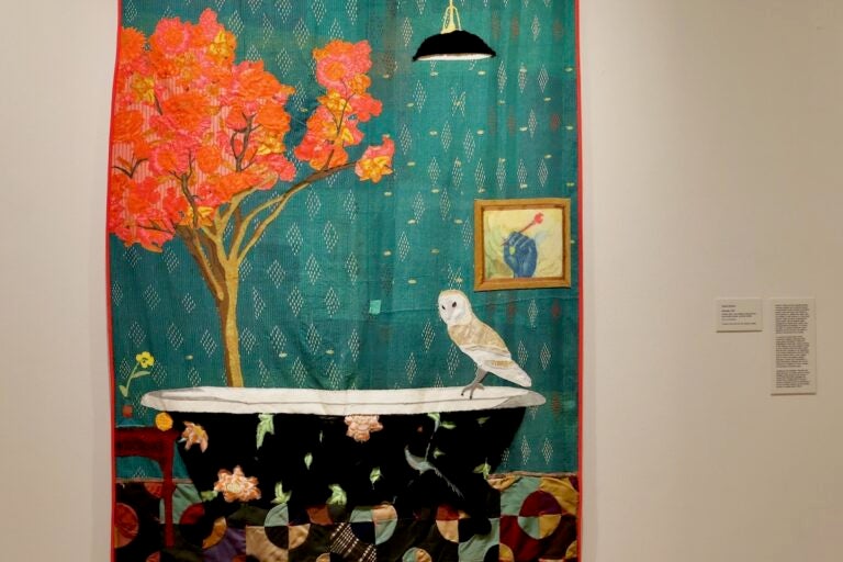 Riverside quilt display at the Fabric Workshop exhibit