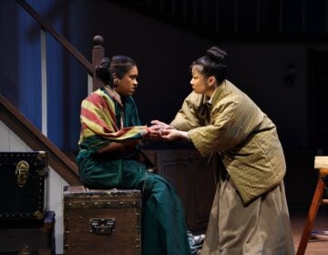 Two actors rehearsing a scene