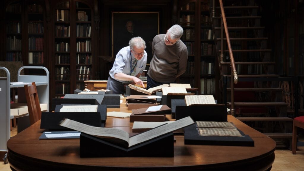 John Pollack (left), curator of research service