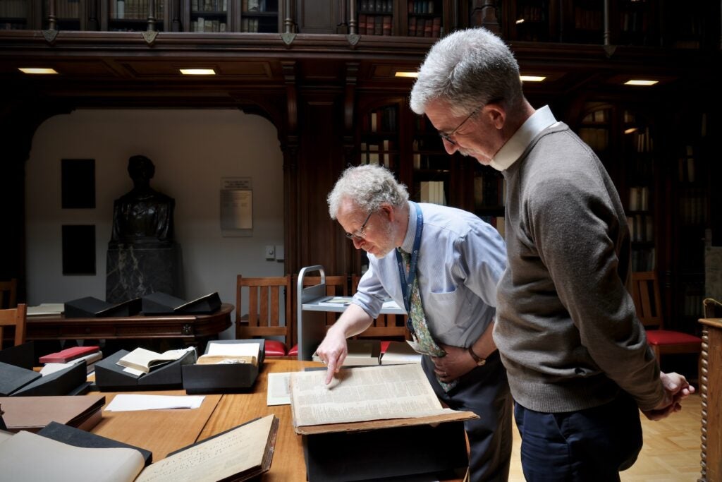 John Pollack (left), curator of research service
