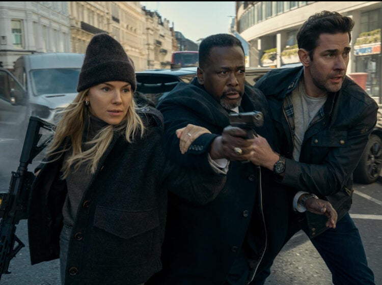 Wendell Pierce, John Krasinski, and Sienna Miller.