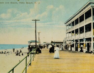 Holly-Beach-boardwalk-ca-1910 an old photo of Holly Beach and its boardwalk