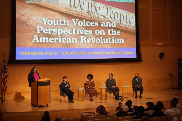 Moderator Sarah Glover (far left) and panelists from left, Sophia Gala, Maya Izzard, Tristan Worsham and Leon Smith