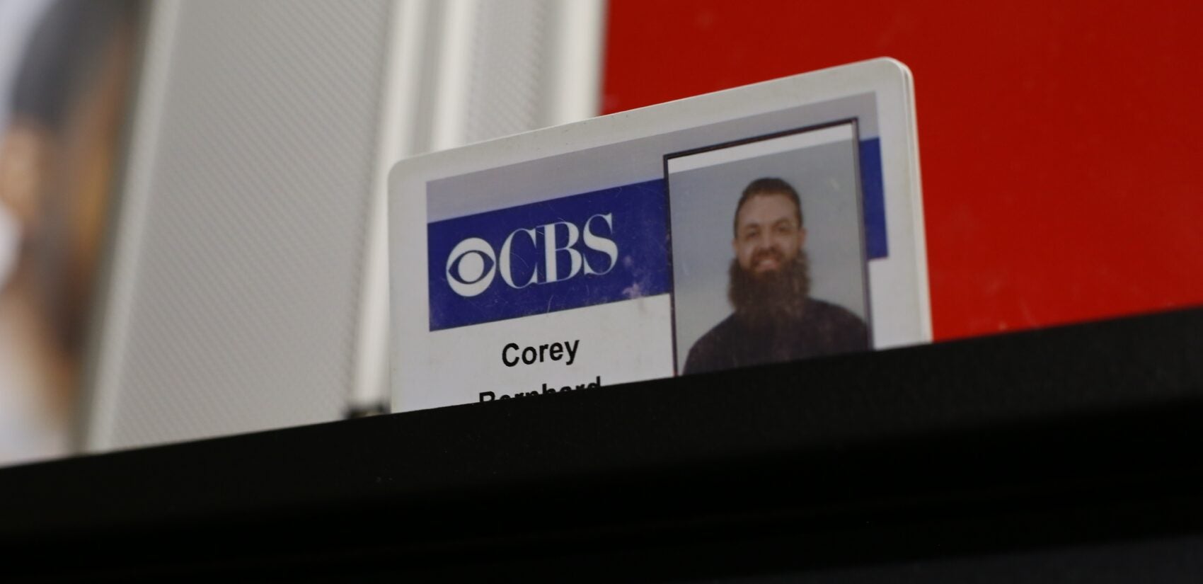 Corey Bernhard's CBS badge