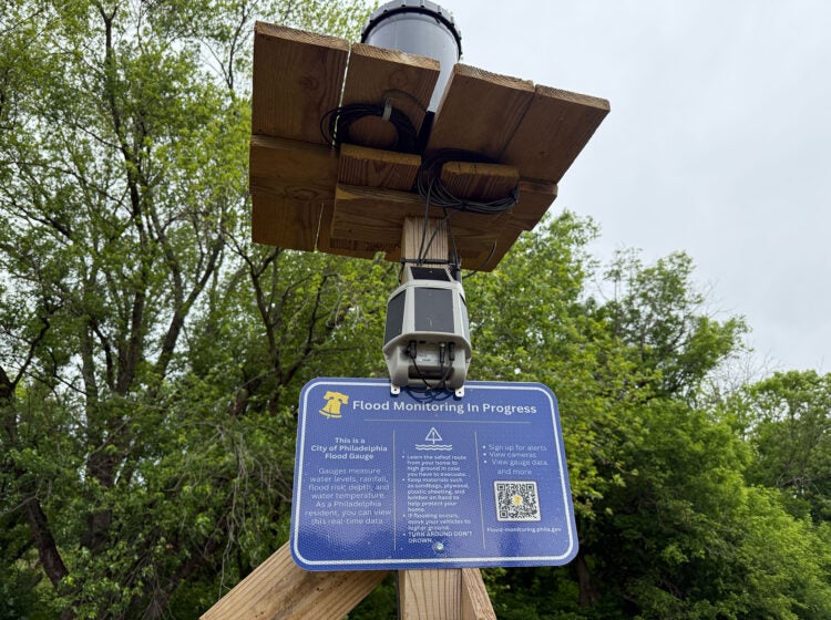 A flood gauge system in Philadelphia's Eastwick neighborhood will determine water levels in the area