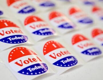 Election 2024 America Votes Montana ''I Voted'' stickers are seen at a polling place on Election Day, Tuesday, Nov. 5, 2024.