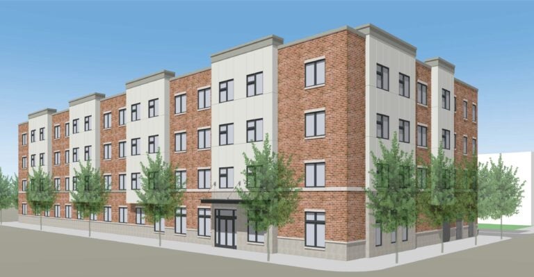 A rendering of new apartments in Philadelphia's Fairhill neighborhood