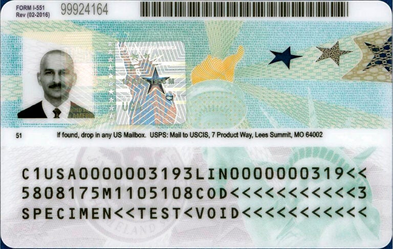 the back of a sample 