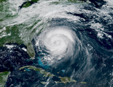 Aerial view of hurricane erin