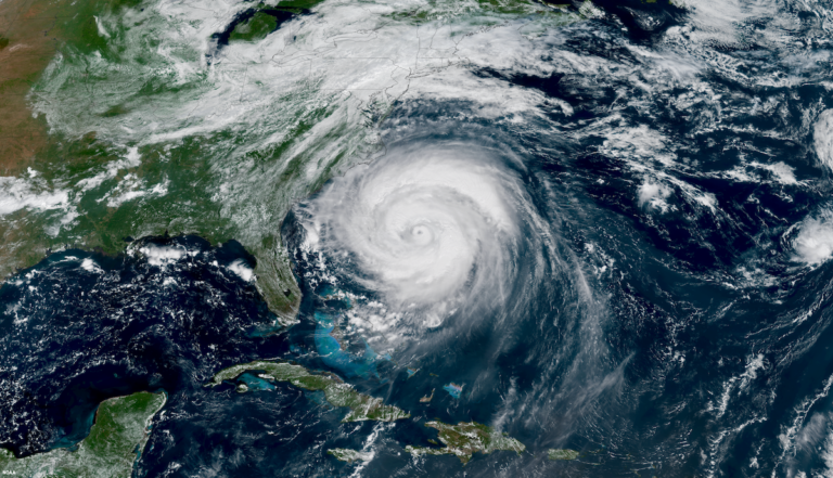 Aerial view of hurricane erin