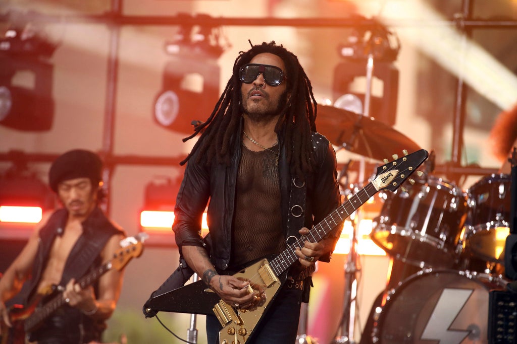 Lenny Kravitz performs on NBC's Today show at Rockefeller Plaza