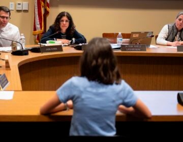 Members of the Lower Merion Board of School Directors speak