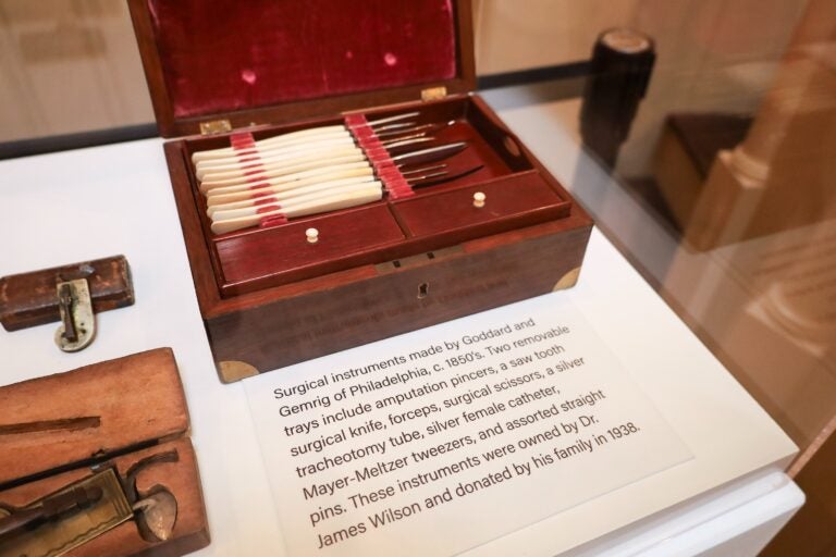 surgical instruments on display