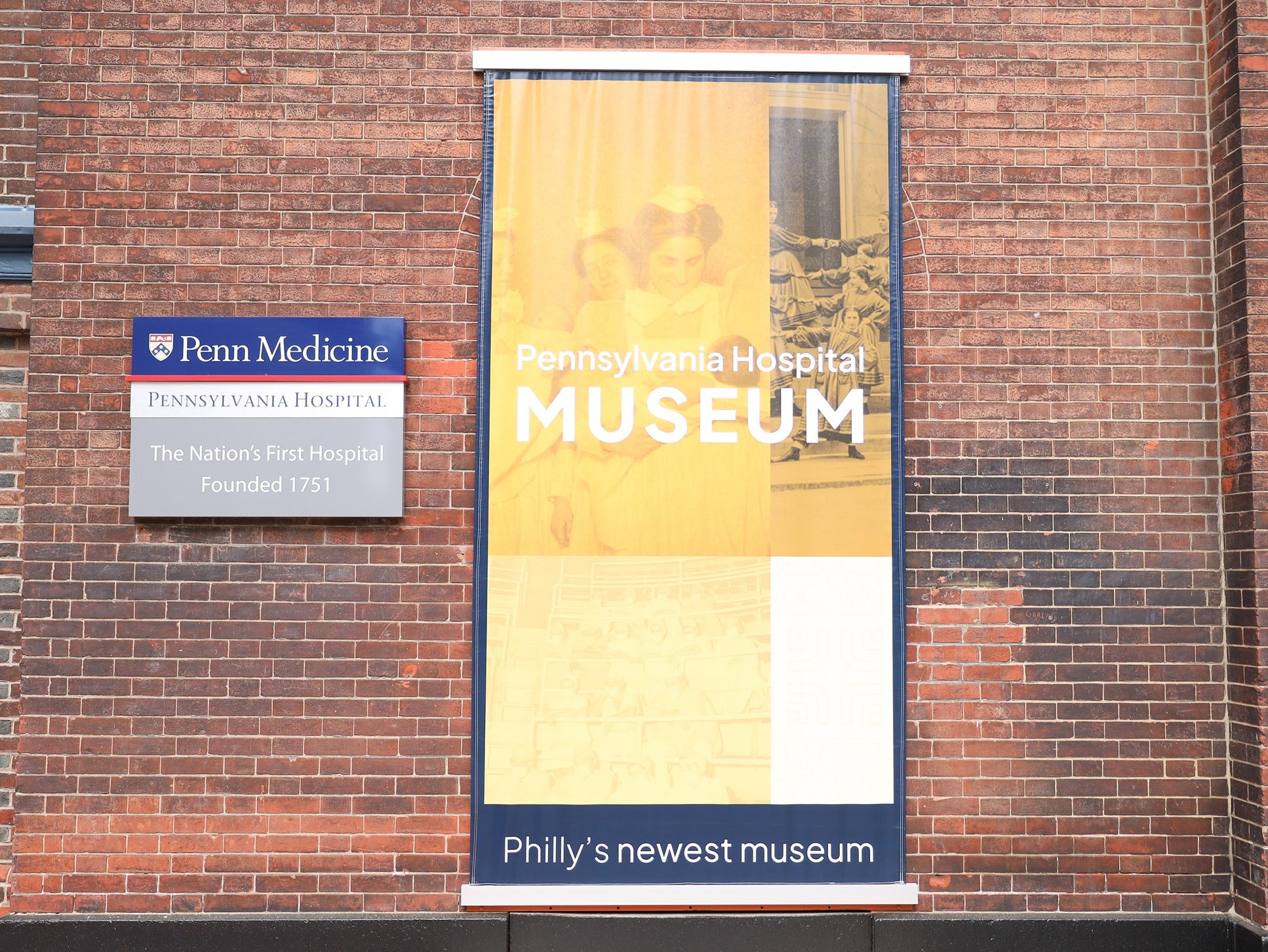 a sign for the Pennsylvania Hospital Museum