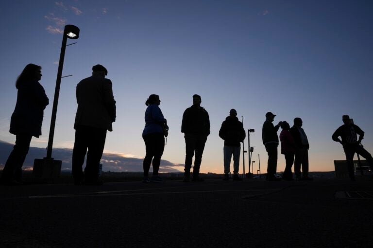 Voters wait in line to cast their ballots at Scranton High School in Scranton, Pa., on Election Day, Tuesday, Nov. 5, 2024