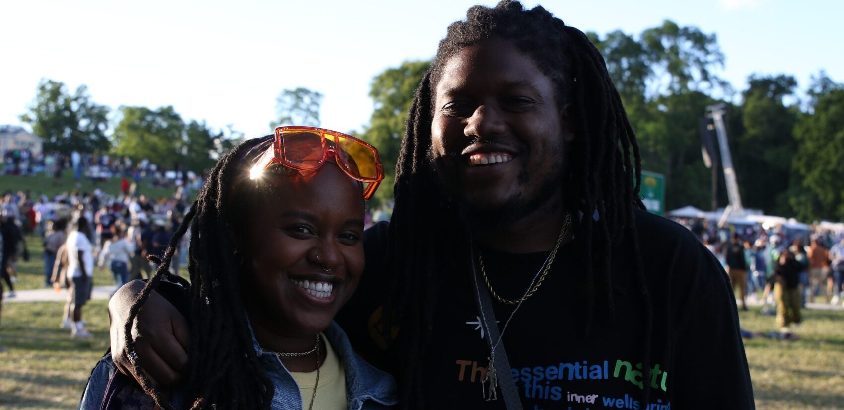 Kiah VanTull and Haynes Angaza smile
