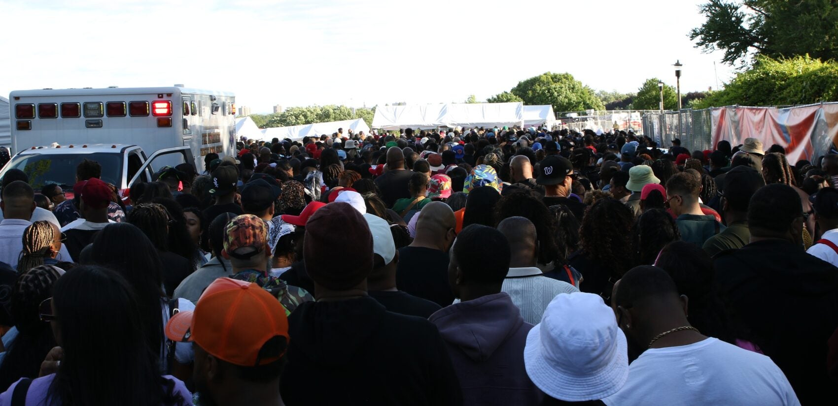 people in line for Roots Picnic