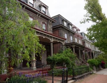 A neighborhood of ornate Victorian homes