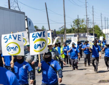 EMR employee protest in Camden, NJ