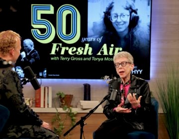 2026 06 07-e lee-yannick nezet seguin-philadelphia whyy-50th anniversary interview wide Yannick Nezet-Seguin and Terry Gross speaking during a special taping at WHYY studios.