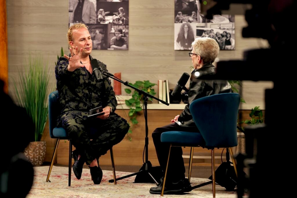 Yannick Nezet-Seguin and Terry Gross speaking during a special taping at WHYY studios.