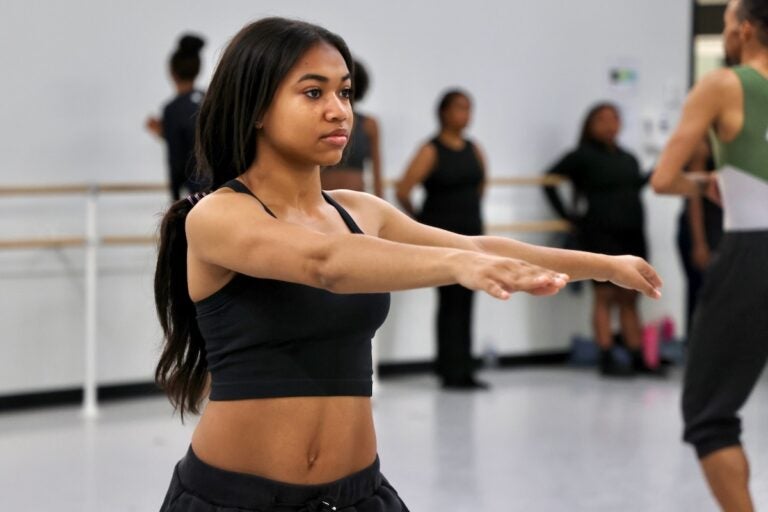 Madison Benson participates in a dance class