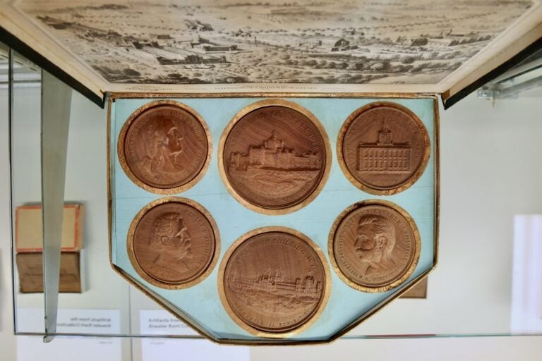 original wood and cardboard Centennial Commemorative Medal Set