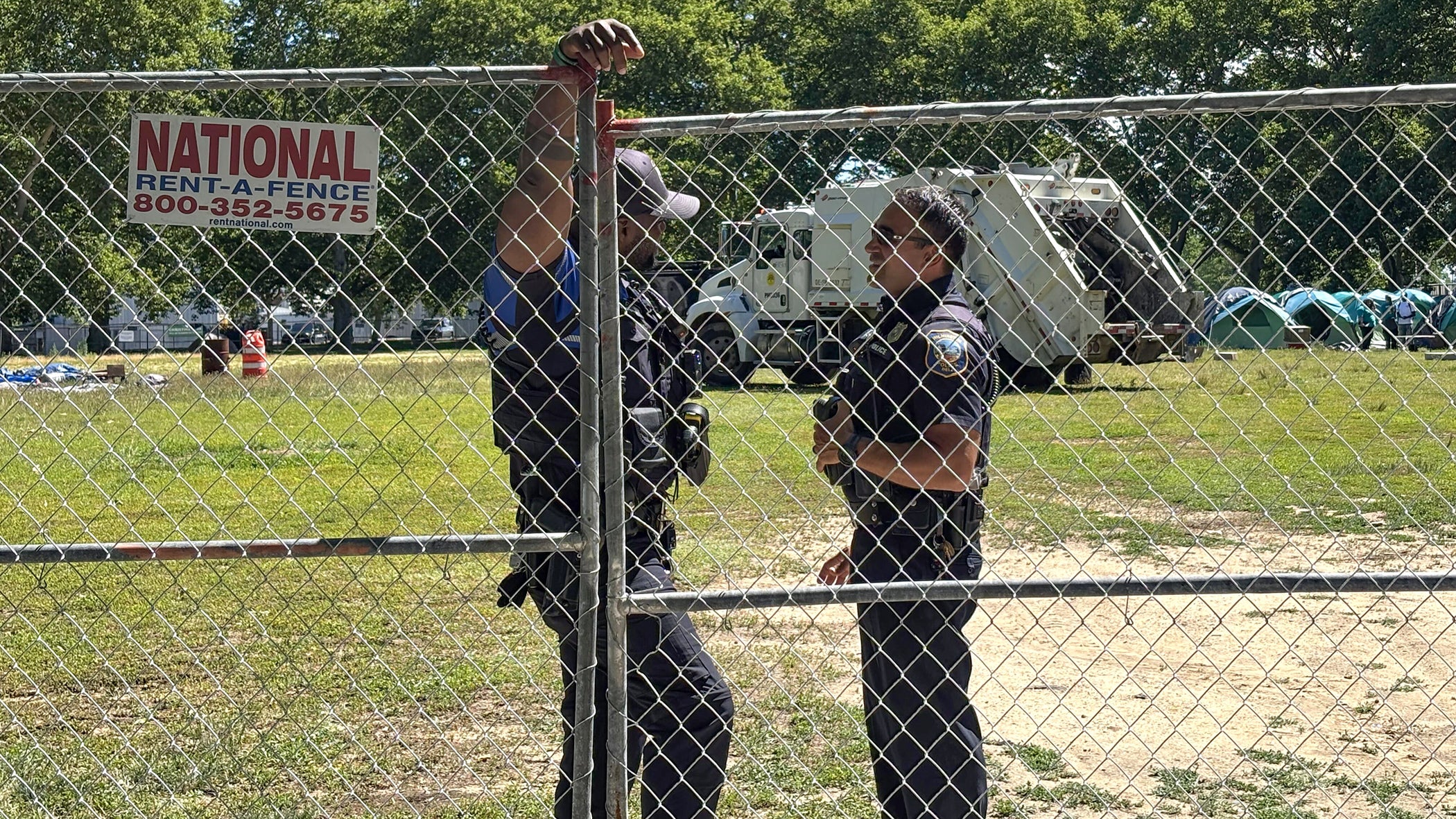 Wilmington officials fence off homeless encampment ahead of sunset eviction