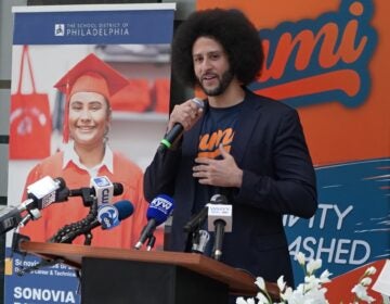 Former NFL quarterback Colin Kaepernick speaks
