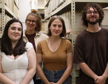 drexel-sigma-sound-cs-062126-08 Adriana Criswell, professor Monika Julien, Harper Risch and Hayden Clark pose