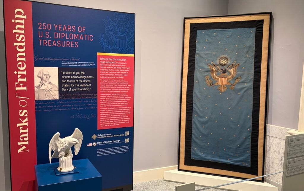 A batik on display.