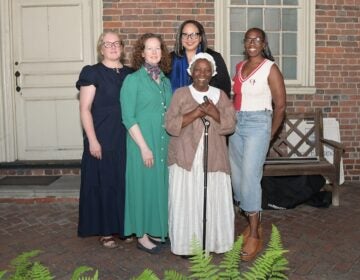 freedom-free-2026-06-10-Dinah Panel 5 Five women pose for a photo together outside of the historic house.