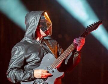Matt Bellamy of Muse performs at the Shaky Knees Music Festival