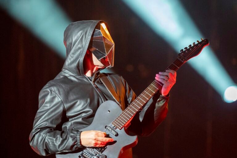 Matt Bellamy of Muse performs at the Shaky Knees Music Festival