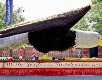 philadelphia-heat-wave-250th-EL-03-070326 A float on Sixth Street stands idle after Philadelphia’s Fourth of July parade was canceled due to the heat.