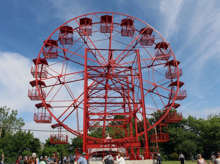 phoenix-wheel-2 A ferris wheel stands in Phoenixville, Pennsylvania
