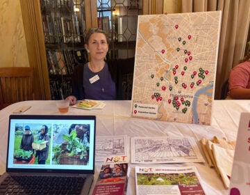 A table with information about the gardens.
