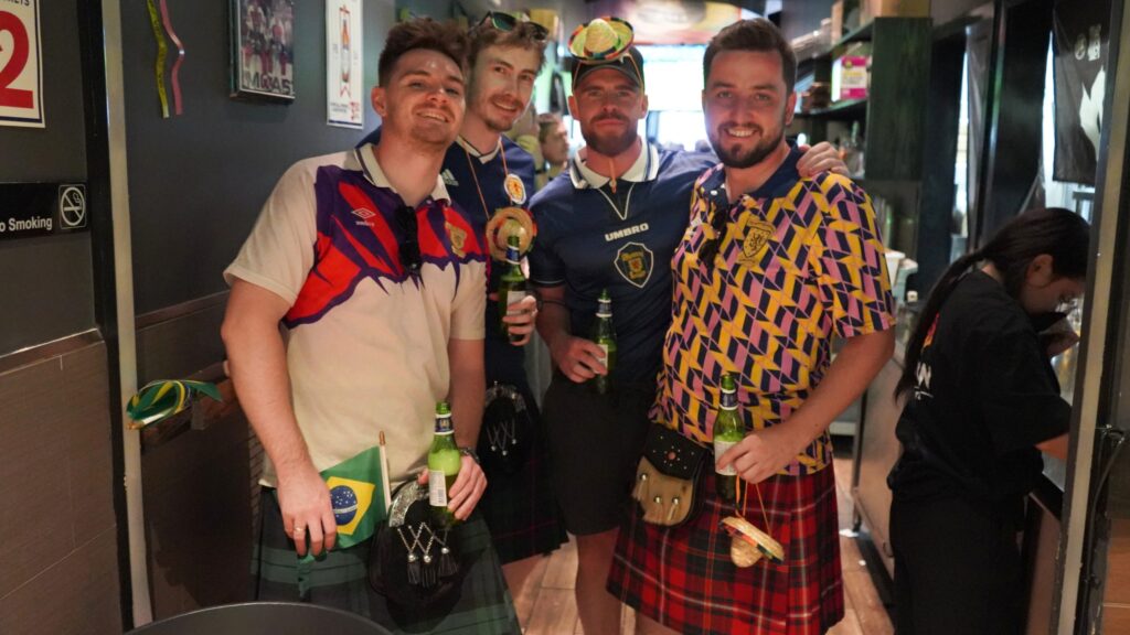 Scotland fans in the bar