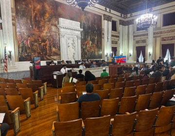trenton-city-council A view from inside Trenton City Council chambers, with several people sitting in the audience