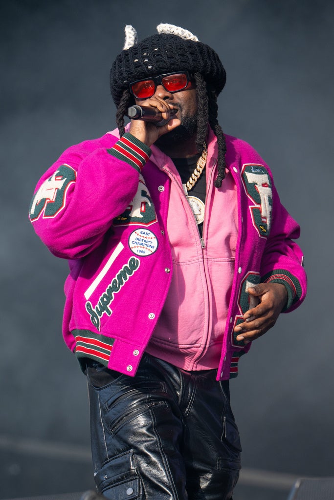 Artist Wale performs on stage