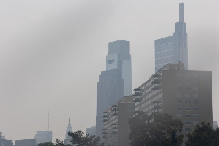 Smoke drifting into Philadelphia
